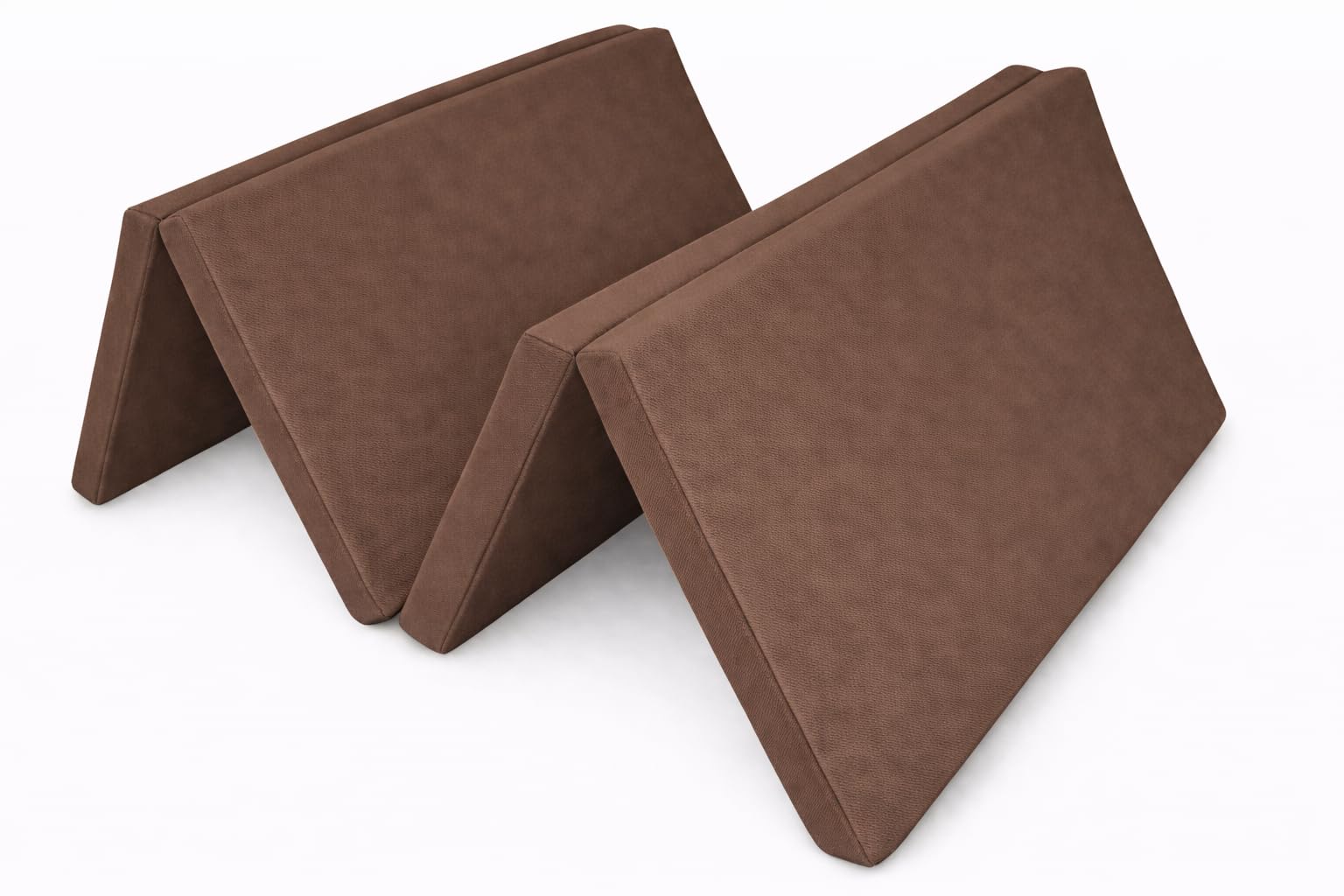 4 Fold Mattress, EPE Foam, 2 Inch Thickness, 35x72 Inch Single Bed, Portable Lightweight Floor Mattress for Travel, Picnic, Yoga (Coffee Brown)