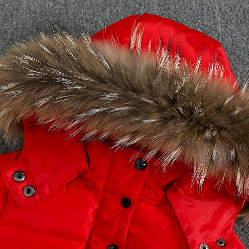 1-6 Years Toddler Baby Girls Jacket Winter Warm Fur Hooded Coat Removable Hood Puffer Jacket Snowsuit Outerwear Coat3