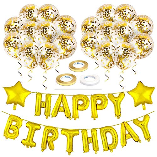 Weuiean 誕生日 飾り付け 風船 セット Happy Birthday 装飾 パーティー 豪華 誕生日装飾セット 子供用ラテックス&ホイルバルーンデコレーションキット BR-001