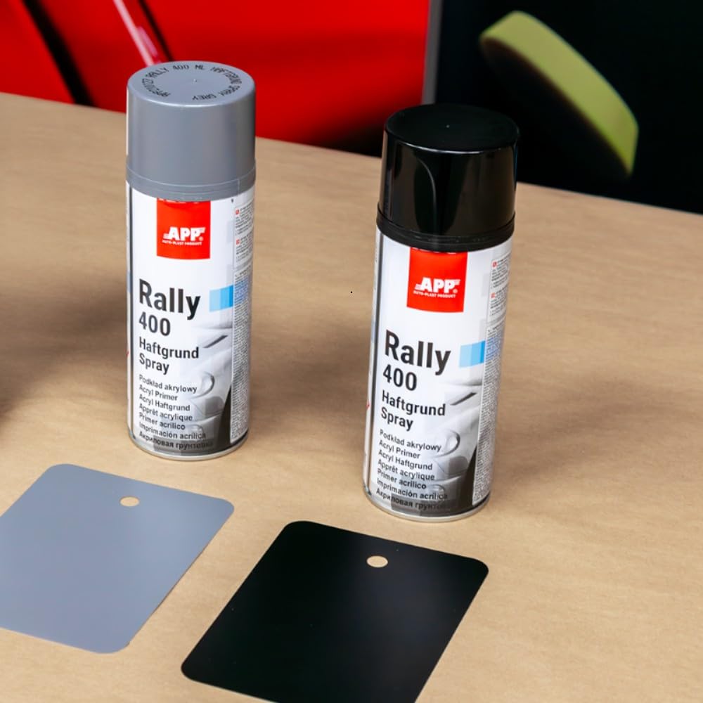 APP Rally 400 Acryl Primer Spray Nero 400 ml Primer aggrappante universale per metallo carrozzeria plastica legno
