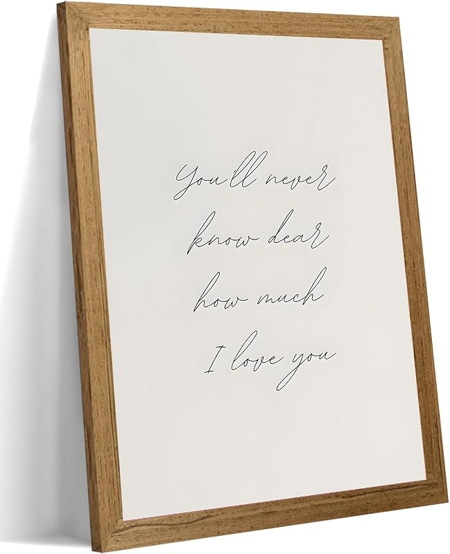 Arte de pared vintage para guardería, decoración de pared para bebé, niña, niño, decoración de pared, impresión de cita de amor para bebé, póster de granja de color beige neutro para habitación infantil, dormitorio, sala de juegos, 8 x 10 pulgadas, enmarcado