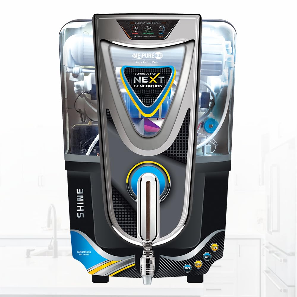 MEPURE Shine Series 12L RO+UV+UF+TDS+Alkaline Water Purifier | 8 Stage Purification | Wall Mount/Table Top | 12 LPH, Grey-image-47