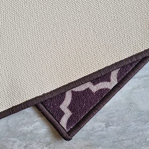 Image of Matz&More Anti Slip Multipurpose Floor Mat, 40x60cm, for Door, Entrance, Bathroom, Bedroom, Kitchen, Office, Trellis Two Toned Olive
