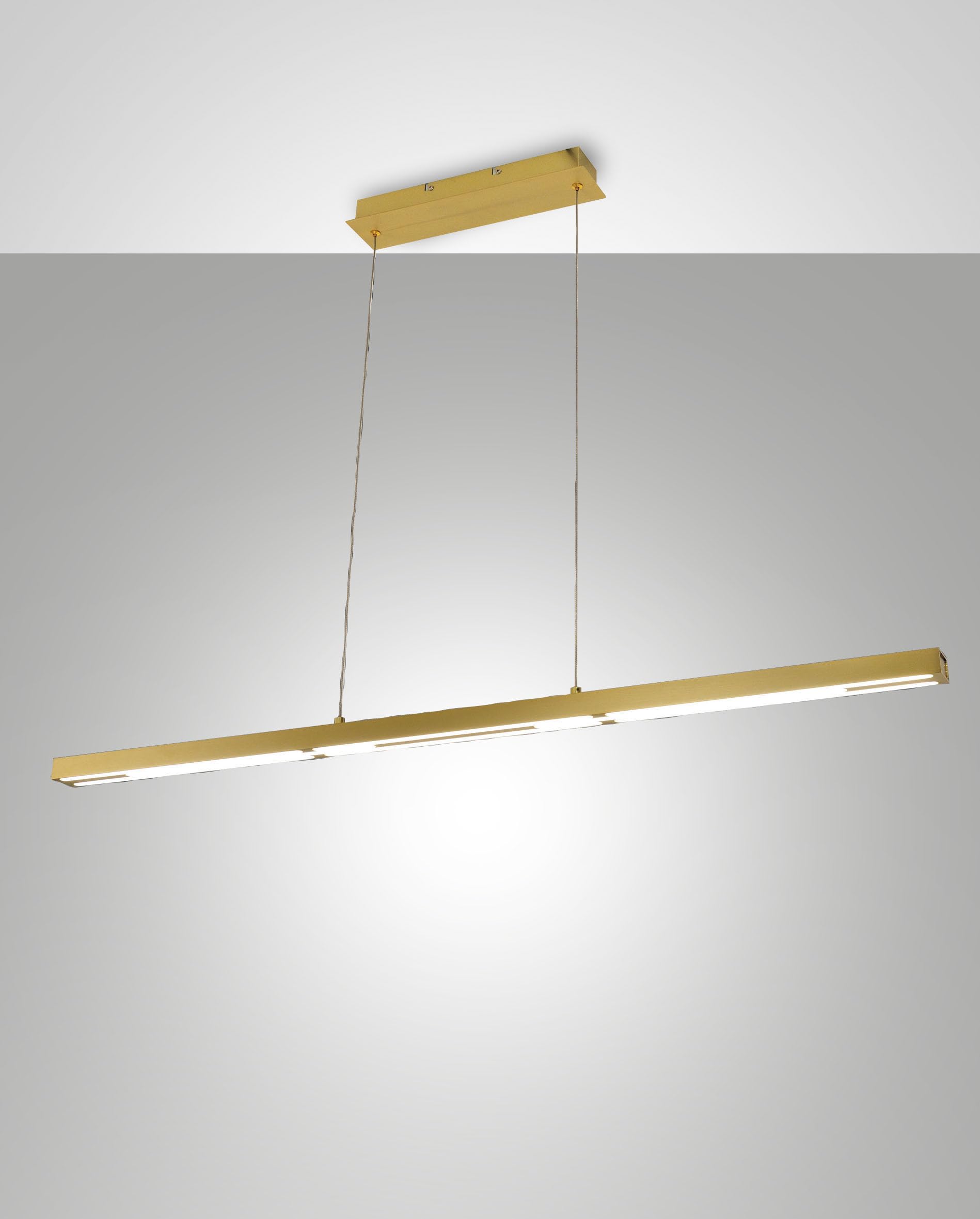 Ling LED Pendant Light 40 W 4800 lm 3000 K Satin Brass Frame Methacrylate Class 2 Dimmable Ling Series