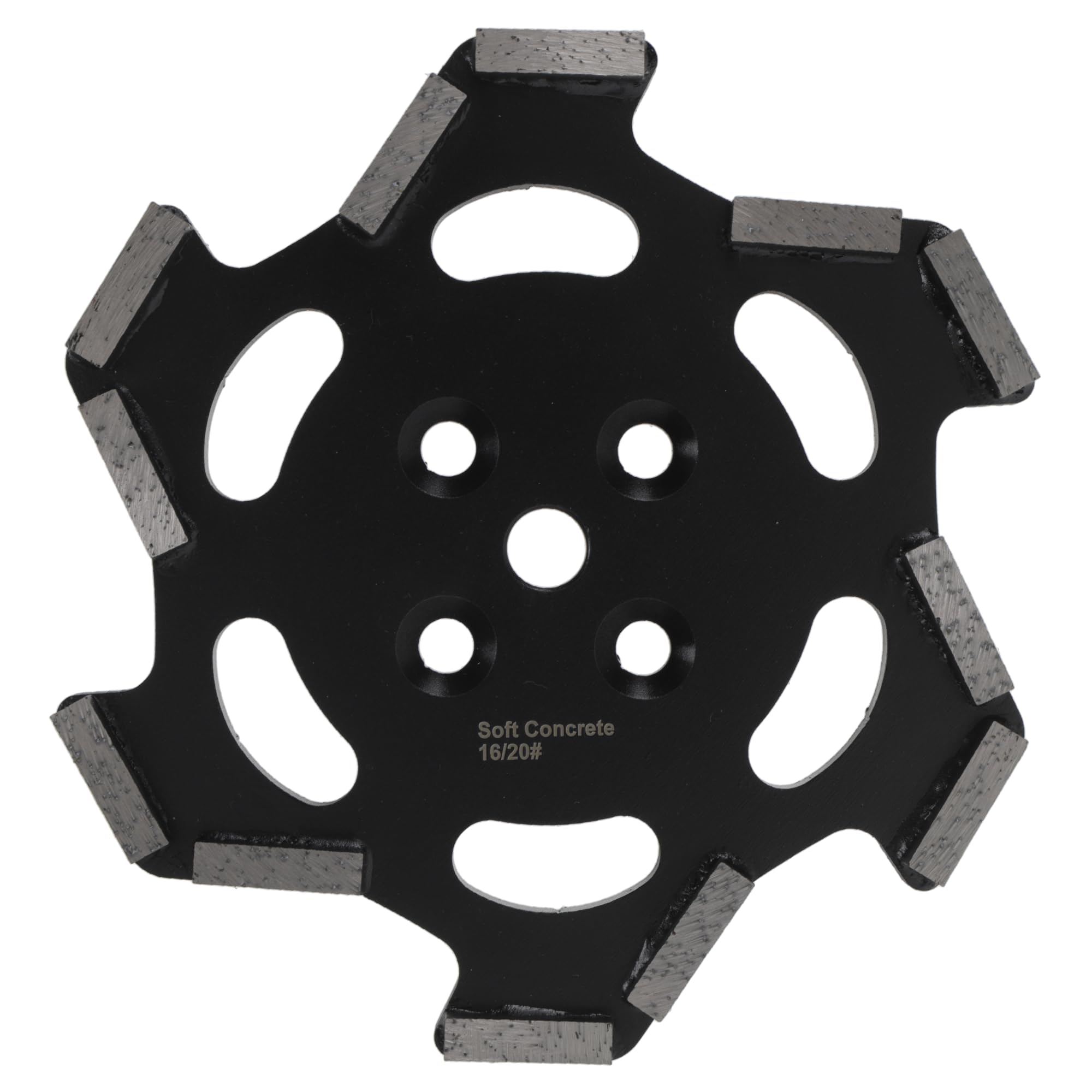 PRODIAMANT Disco abrasivo de diamante 254 mm 19 mm negro – para hormigón blando hormigón fresco pavimento superficies abrasivas K16/20 12 segmentos profesional lijadora de suelo