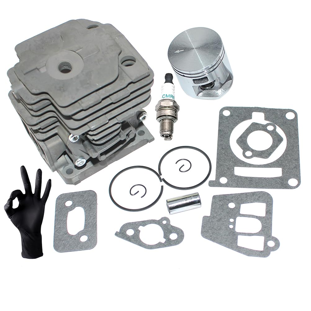 Kit de pistón de cilindro para Stihl FR410C-E FS260 FS260C-E FS260C-EZ FS260R FS260RC-E FS261 FS261C-E FS261C-EZ FS410 FS410C-E FS410C-EM FS410K FS411C-EM FS411C-EM EML SP45 2 unidades