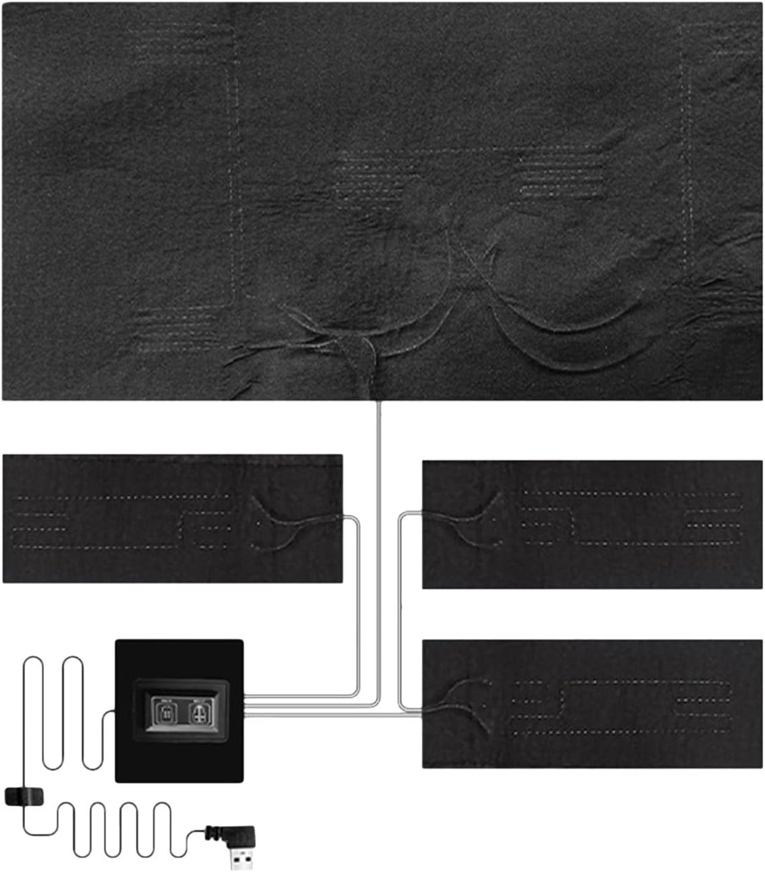 Heater Pads,USB Heated Clothes Pad Set - USB Electric Heating Element Film Heater Pads for Outdoor Winter Camping Night