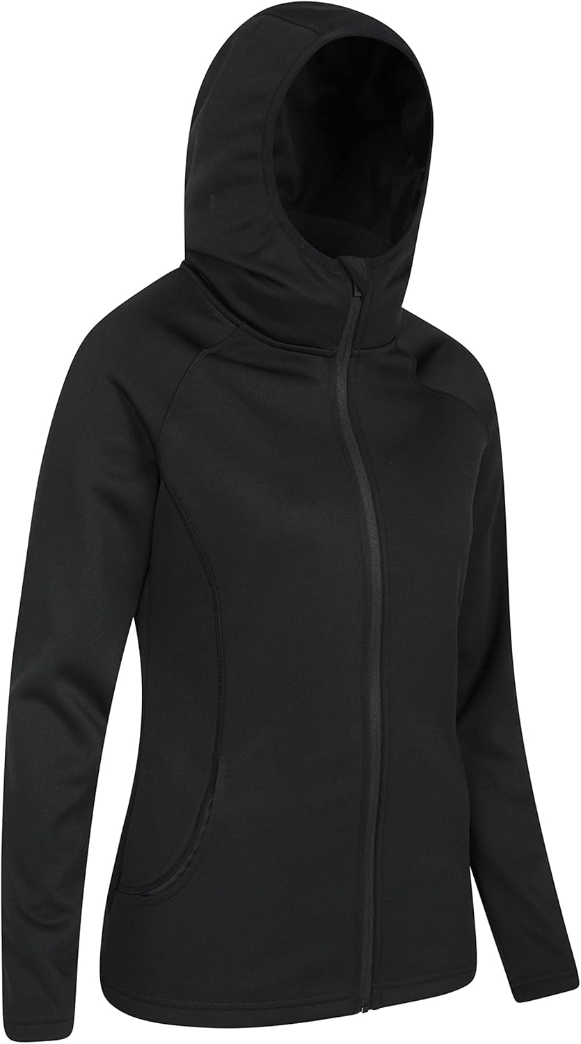 Mountain Warehouse Dynamic Chakra Women's IsoCool Hoodie - Autumn Winter Pullover Lightweight Quick Dry Breathable Moisture Wicking - Travel 44 black