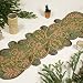 Cotton Craft - Scrolling Leaves Hand Beaded Table Runner - Green-Gold - 13x36 Inches Oblong - Hand made by skilled artisans - A beautiful complement to your dinner table décor - Spot Clean Only