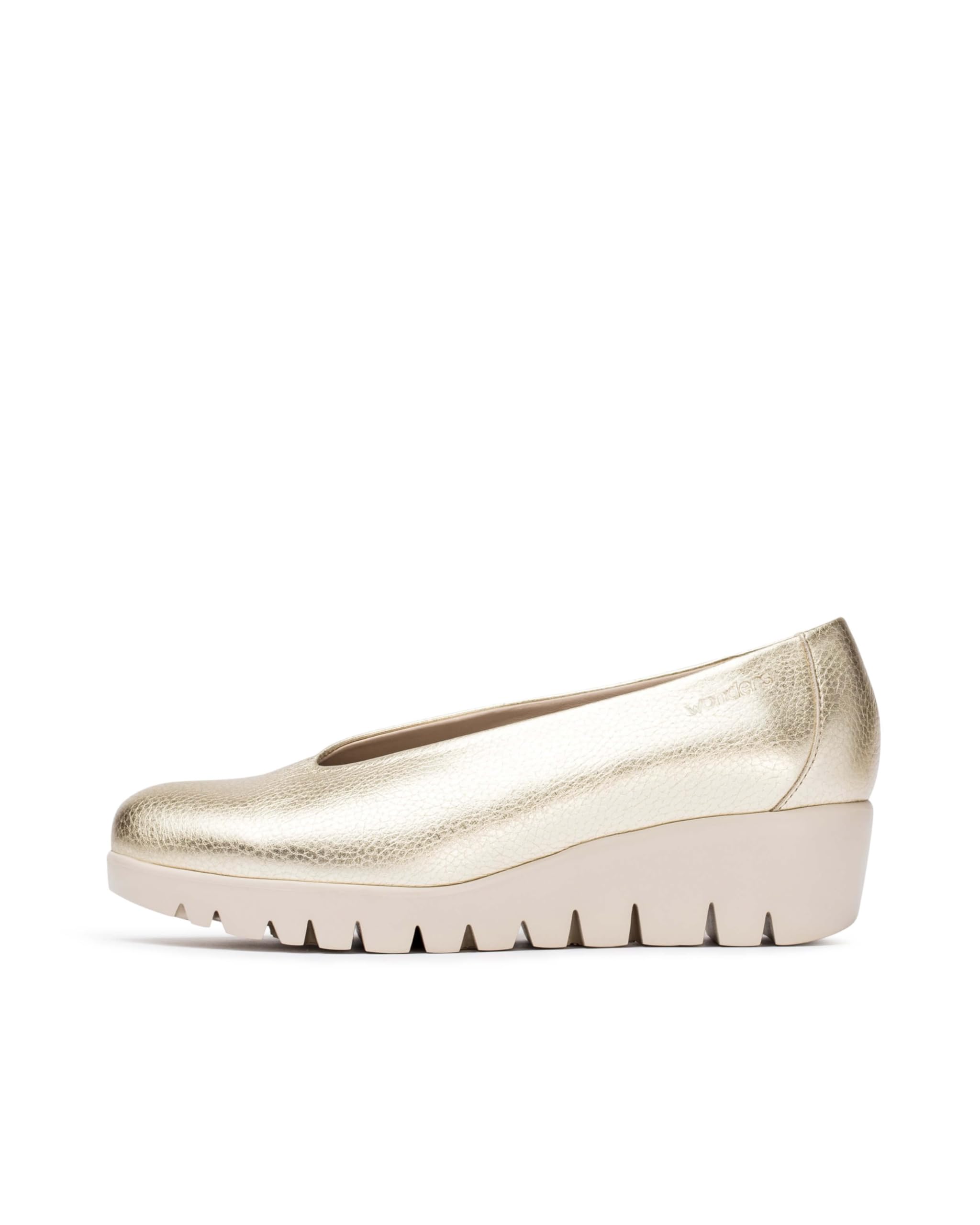 Wonders Zapato Fly Platino para Mujer Metalizados 39