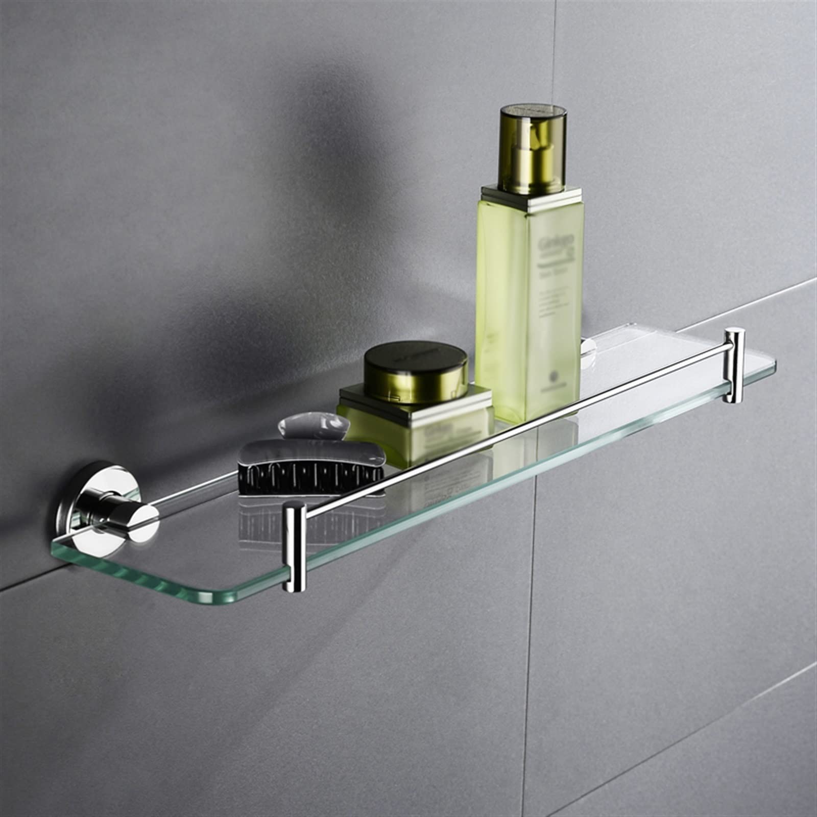 Mensole Bagno Mensola in Vetro da Bagno da 2 Pezzi Mensola sospesa a Parete Scaffale for mensole da Bagno in Nichel Spazzolato in Acciaio Inossidabile Mensole Bagno