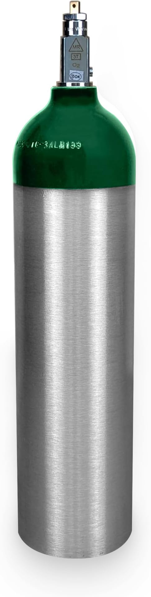 D Size Aluminum Medical Oxygen Cylinder 14.3 cf w/CGA-870 Post Valve (Empty Tank)
