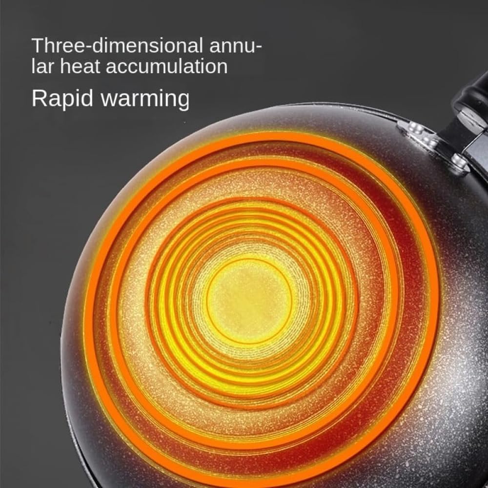 Wok Cinese da 126 Pollici Antiaderente pressofuso AntiGraffio con Coperchio per Piani Cottura a induzione in Ceramica elettrici e a Gas - 28 cm,28 Centimetri