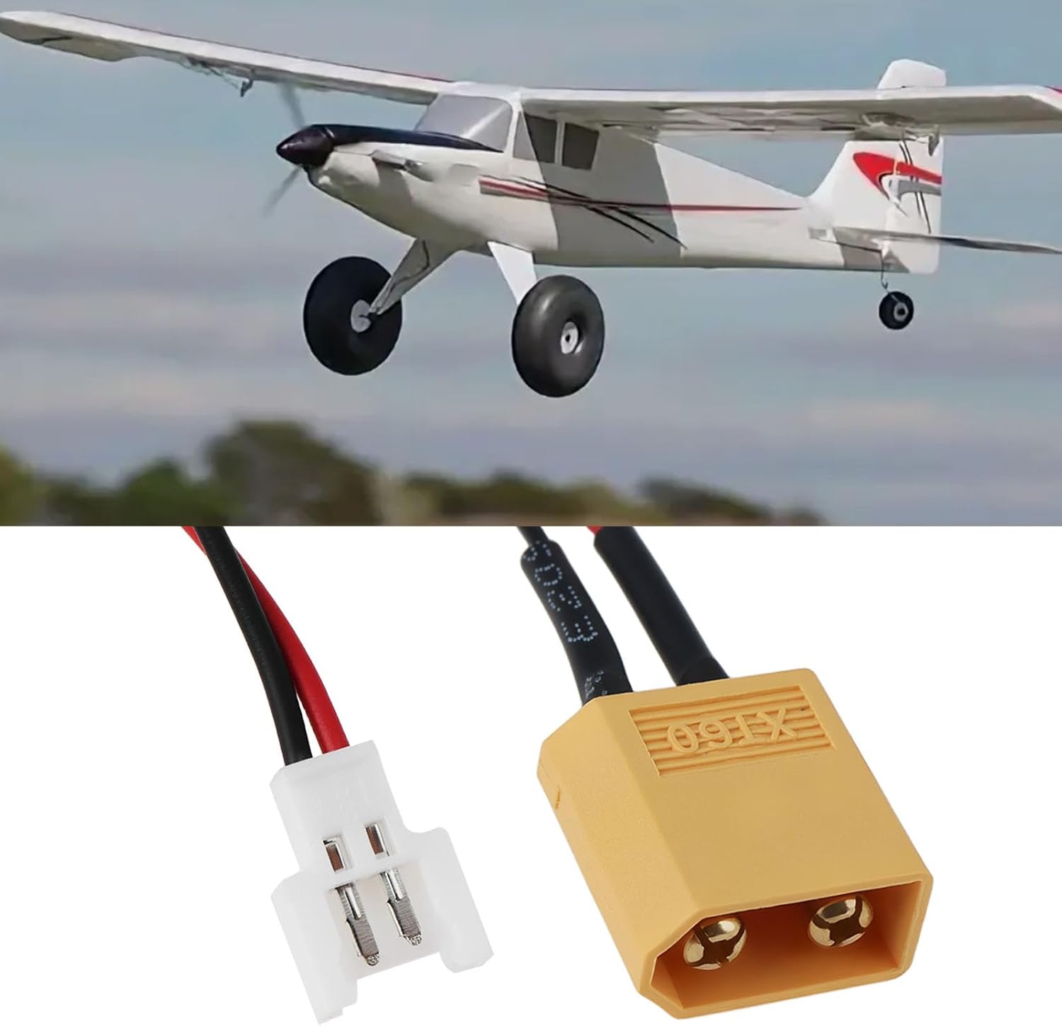 Create idea 4Pcs XT60 Male to Molex 51006 Male Connectors Adaptor for RC Boat Car Plane, 10cm 26 AWG Wire