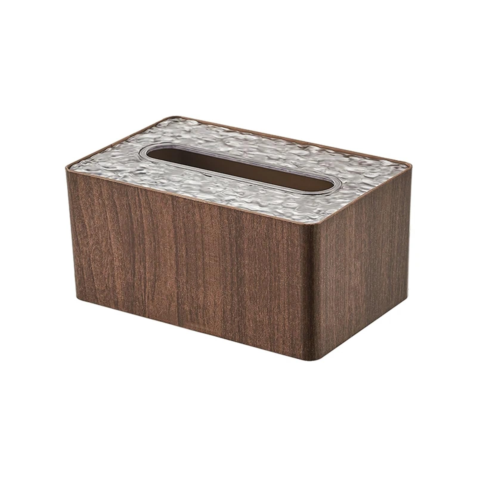 Wood Grain Tissue Box Cover With Lid, Tissue Box Cover Rectangle For Living Room, Tissue Box Household Paper Towel