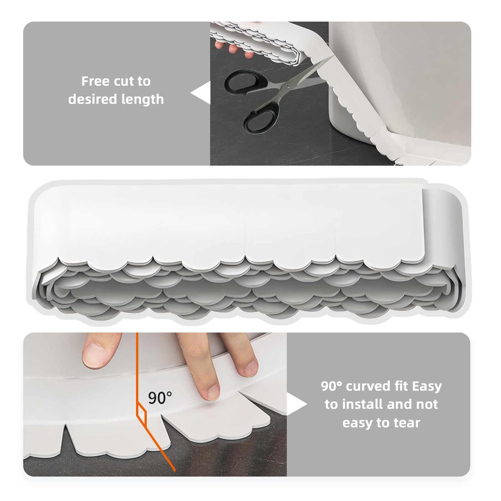 Ruban Adhésif Imperméable Autocollant pour Sol de Toilettes, Cuisine, Salle de Bain - Anti-Humidité et Moisissure (1.5 m)