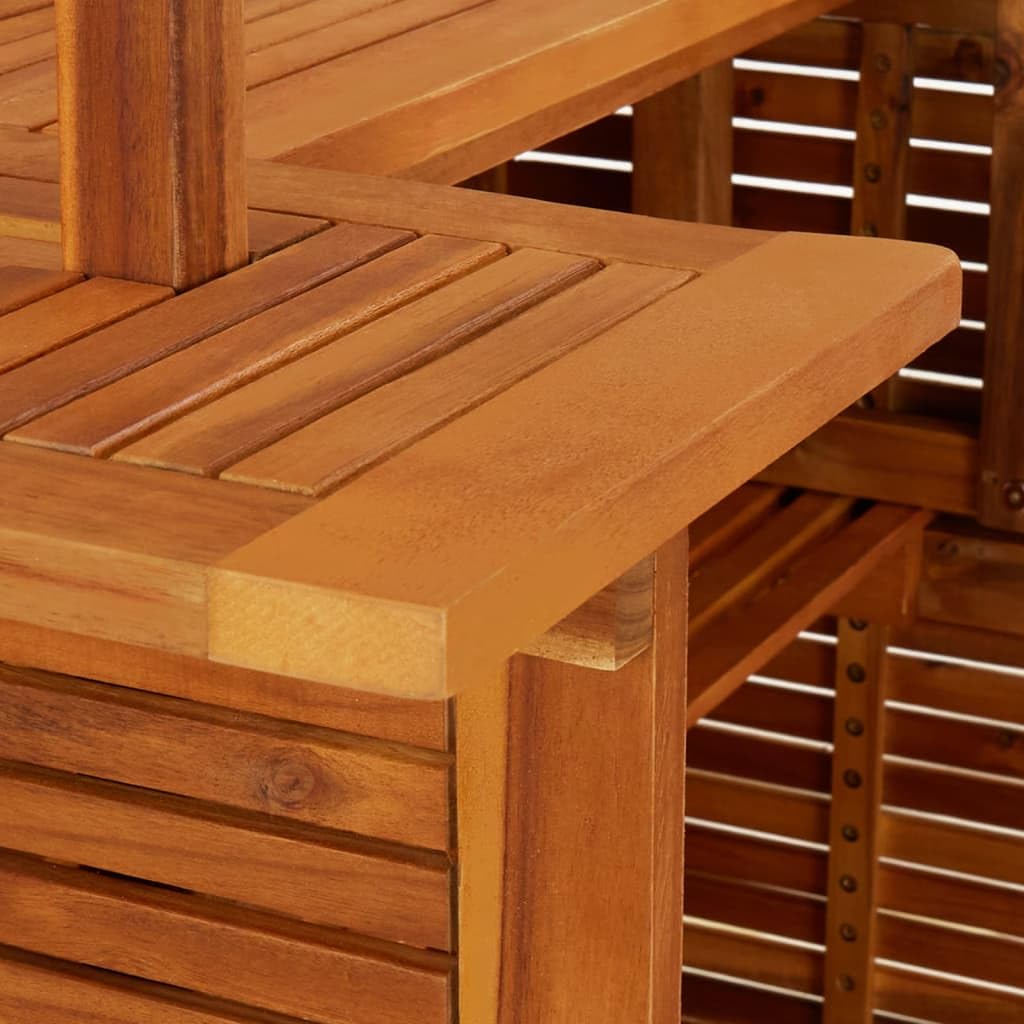 vidaXL Ensemble de Bar de Jardin 3 pcs Mobilier de Patio Table et Tabourets de Bistrot Meubles de Terrasse Extérieur Bois d'Acacia Solide
