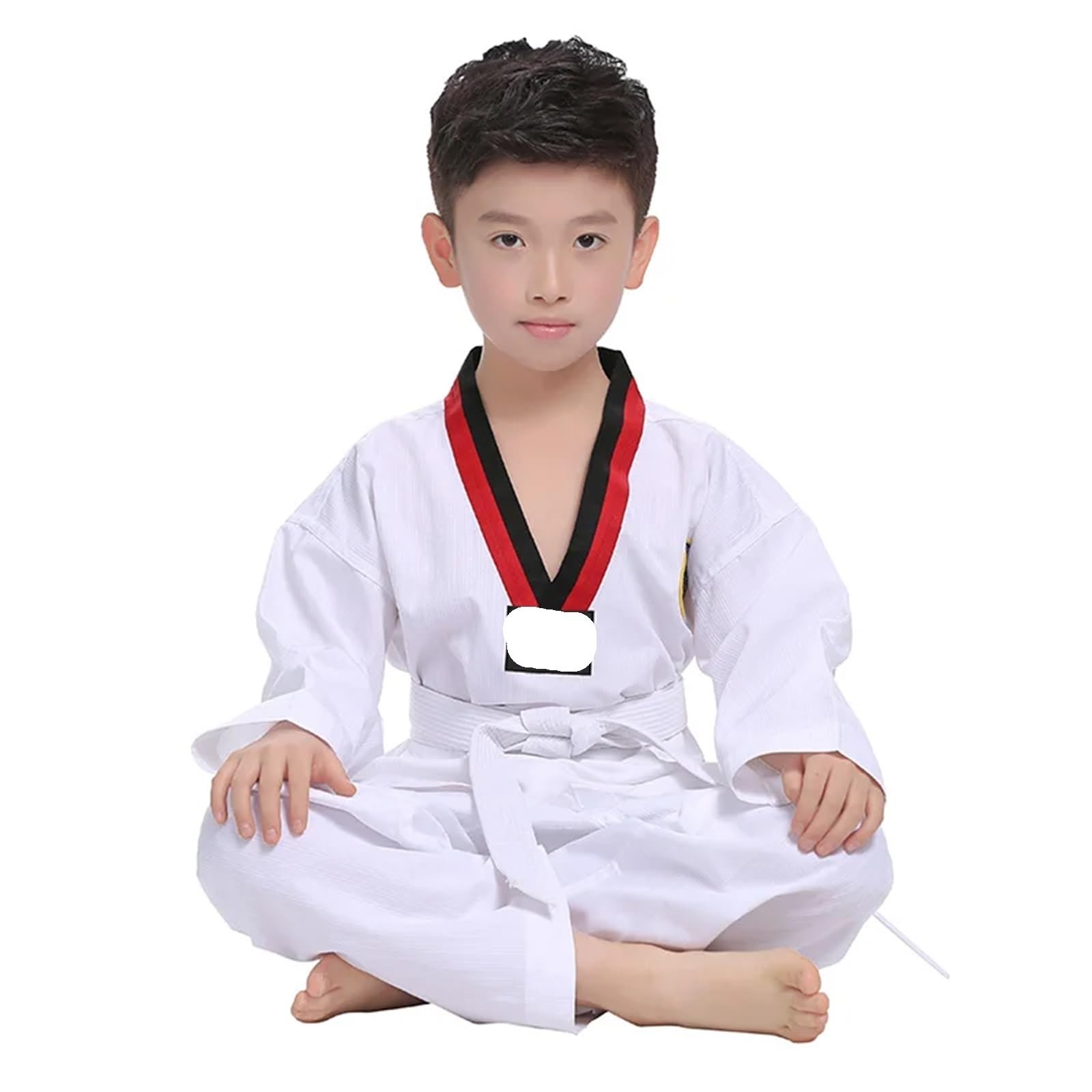 Judo Uniform Judo-Anzüge, Kostüme, Kleidung, weiße Taekwondo-Uniformen, Karate, Judo-Dobok-Kleidung, Erwachsene, Unisex, langärmelig, Gi-Uniform(110cm)