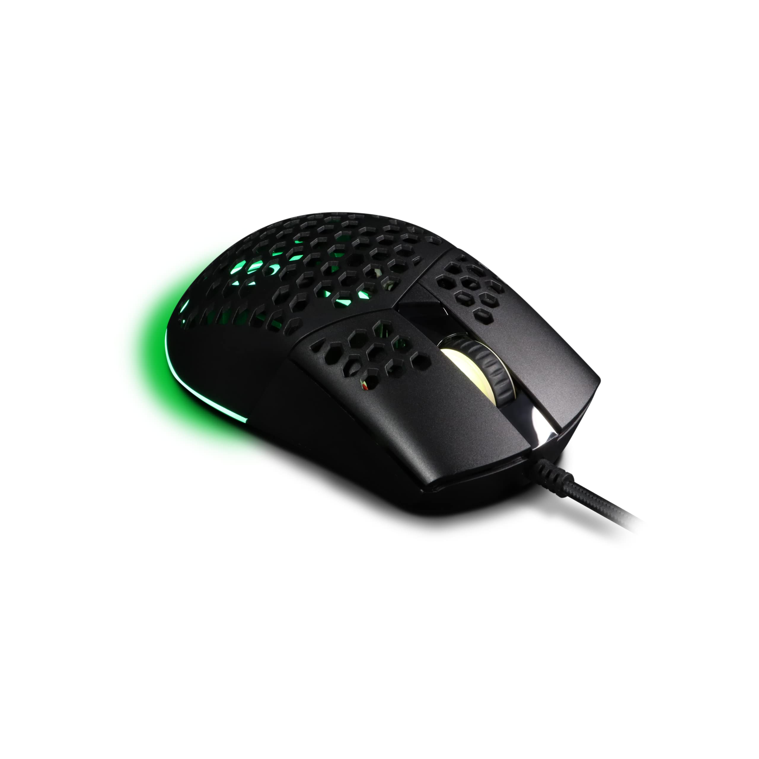 Chillblast Aero V2 Wired RGB Esports Ready PC Gaming Mouse with Ultra-lightweight Honeycomb Design and 7 Programmable Buttons, 6200 DPI - Black