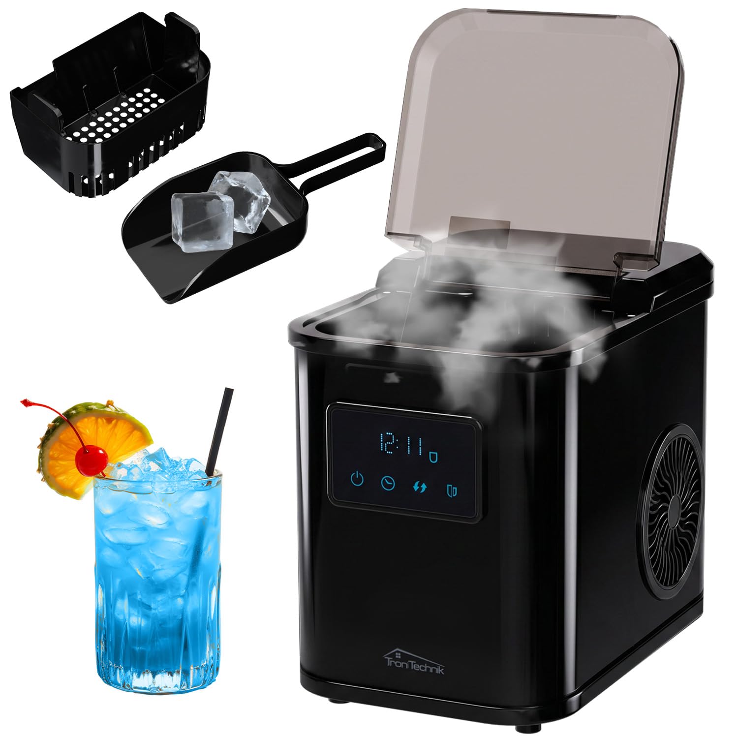 Produkttitel: Tronitechnik® Eiswürfelmaschine Eiswürfelbereiter Ice Maker