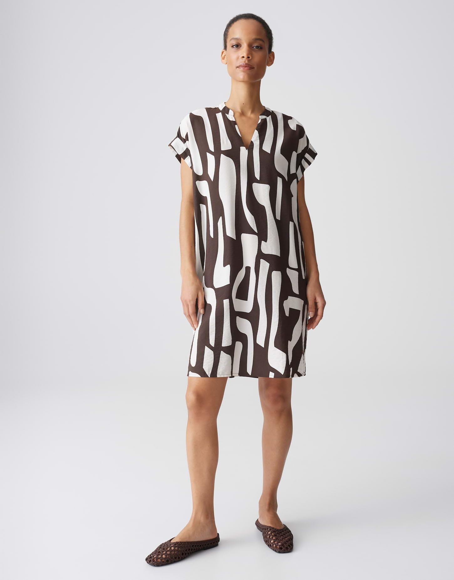 OPUS Damen Minikleid | Bedrucktes Shirtkleid aus ECOVERO™ Viskosemix