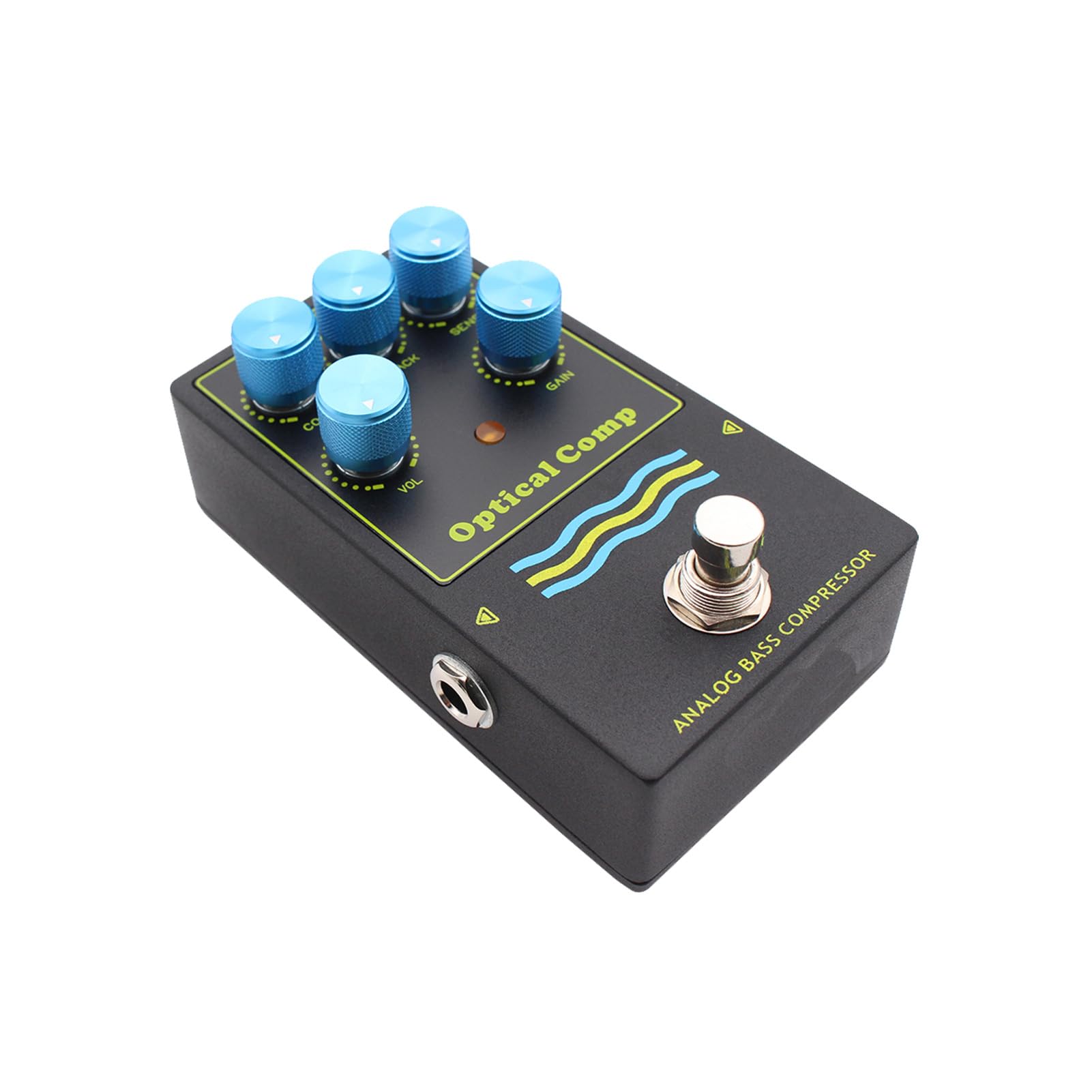 Annadue Pédale de Compresseur Optique, Compresseur de Basse True Bypass, Circuit Optique Analogique, Contrôle Dynamique à 5 Boutons, Pédale d'effets Compacte pour Guitare Basse, de Compression