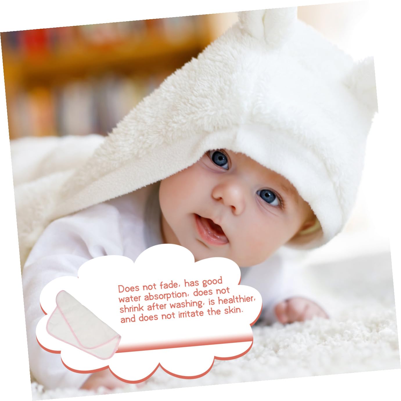 UPKOCH 10pcs Handkerchiefs Soft Cotton Face Towels for Newborns Absorbent and Chemical Burp Cloths for Boy Girl Boys Girls for Bathing and Feeding