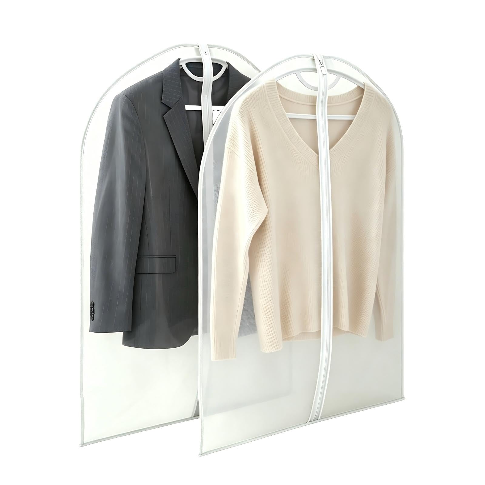 2 Pack Organza Garment Bags, 60 x 90cm, White Clothes Protector