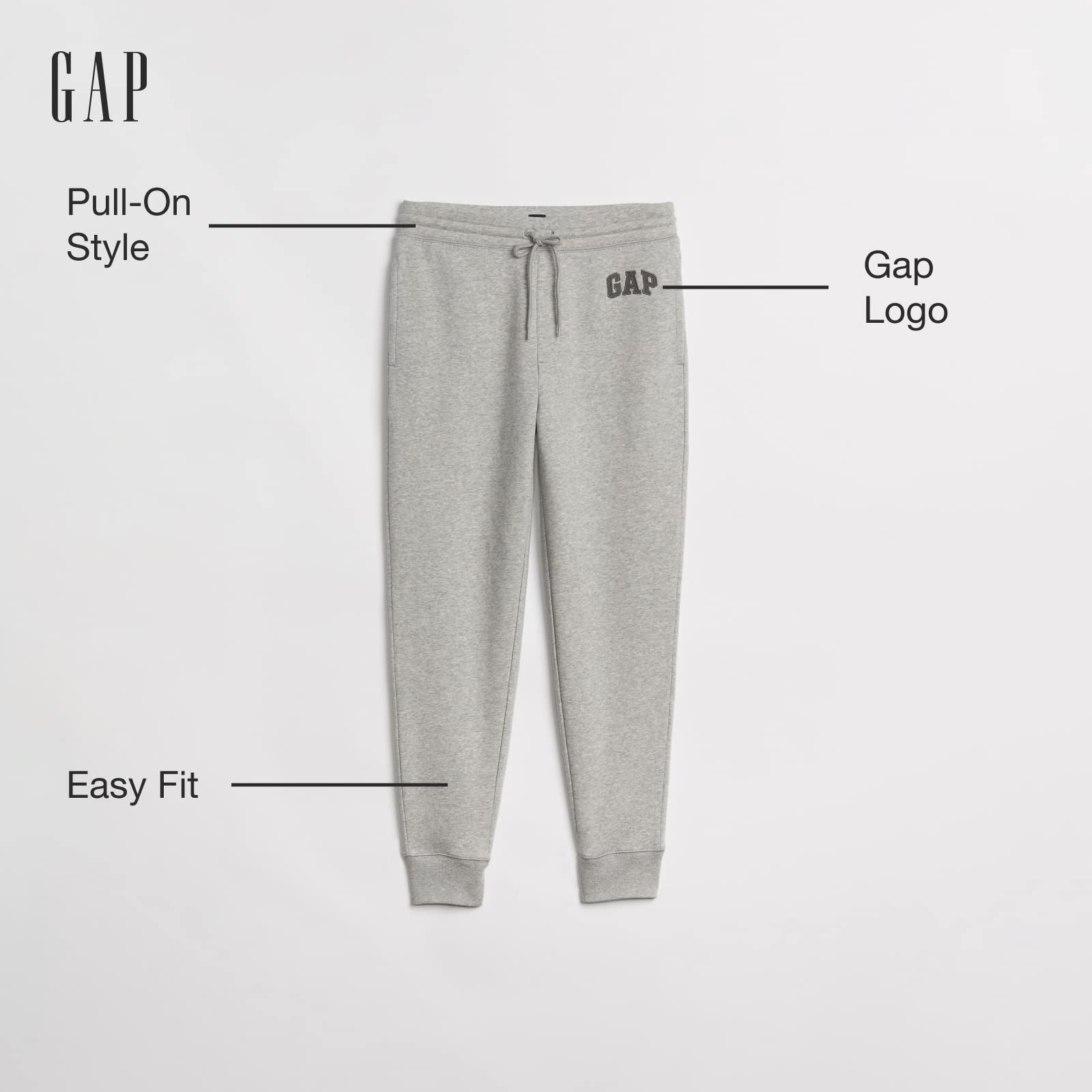 GAP Męskie spodnie dresowe z polaru, z logo, spodnie treningowe, czerwony/wycieczka, jednokolorowy (Getaway Solids), L