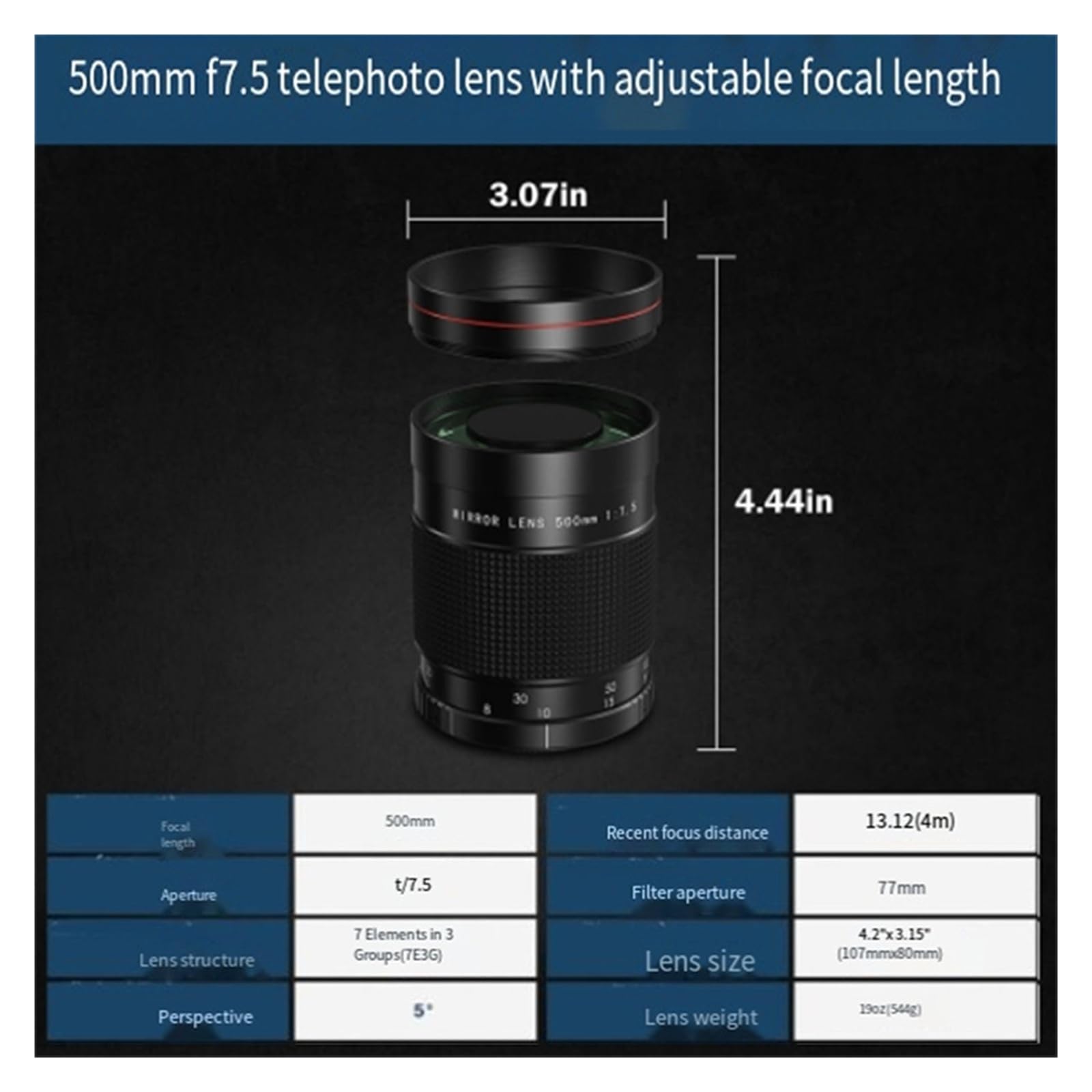 Amazon.co.jp: 固定焦点 500mm F7.5 MF 望遠反射ミラーレンズ 反射