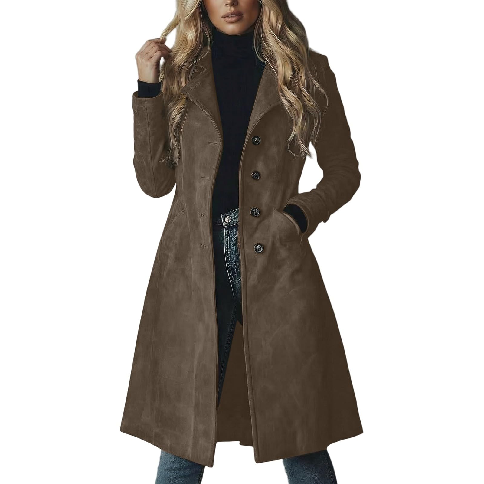 Manteau d'hiver avec une rangée en daim premium finitions laser