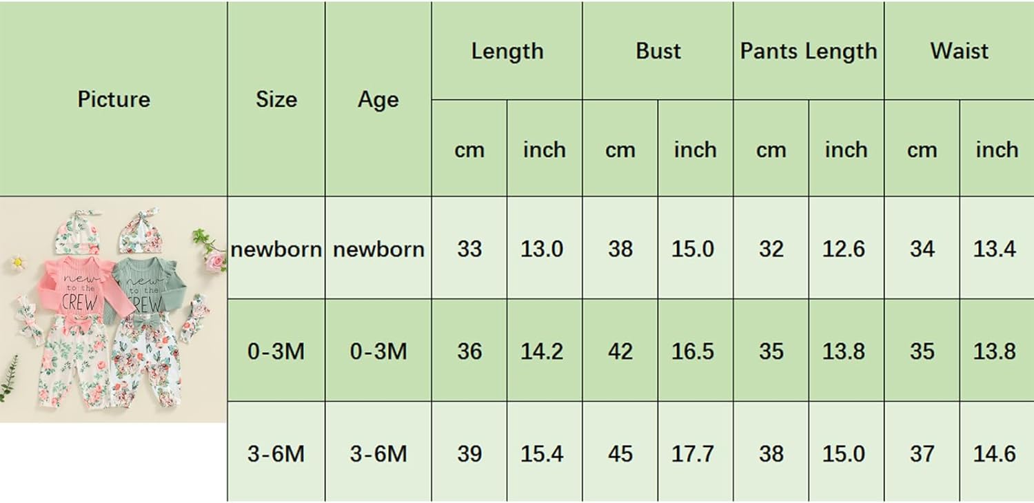 Madjtlqy Newborn Baby Girl Fall Winter Clothes Long Sleeve Ribbed Romper Top Bow Pants Headband Hat Set Coming Home Outfits - Image 9