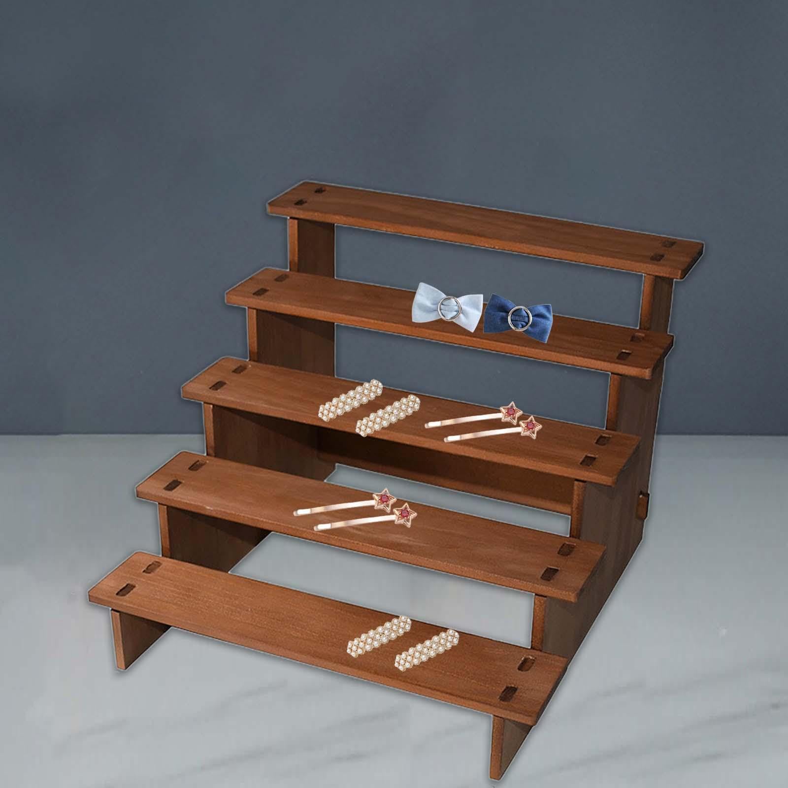 Harilla Présentoir de comptoir en Bois, 5 étapes, Organisateur de Desserts, Support de Cupcakes, escalier, 30x30x23.2 cm