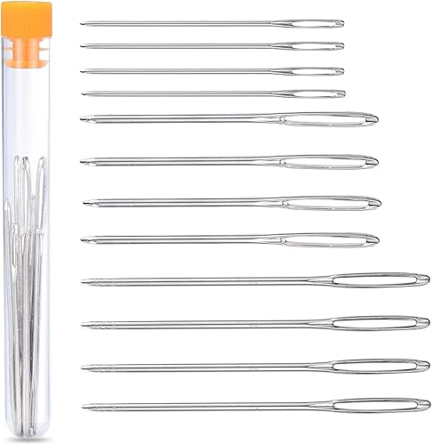 NuLink Agujas romas grandes para coser a mano, 12 agujas de coser para coser agujas de bordar para coser a mano, hilo de tejer, agujas de tejer,