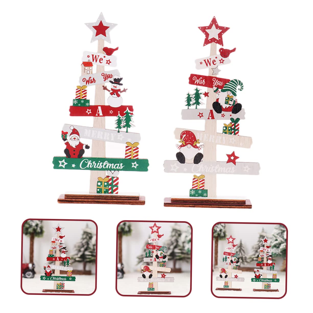 TOPBATHY 10 Piezas Adornos para arboles de Navidad Letrero de Mesa de árbol de Navidad Decoración de Chimenea Decoración de Mesa de Aniversario Ornamento Suministros de Navidad