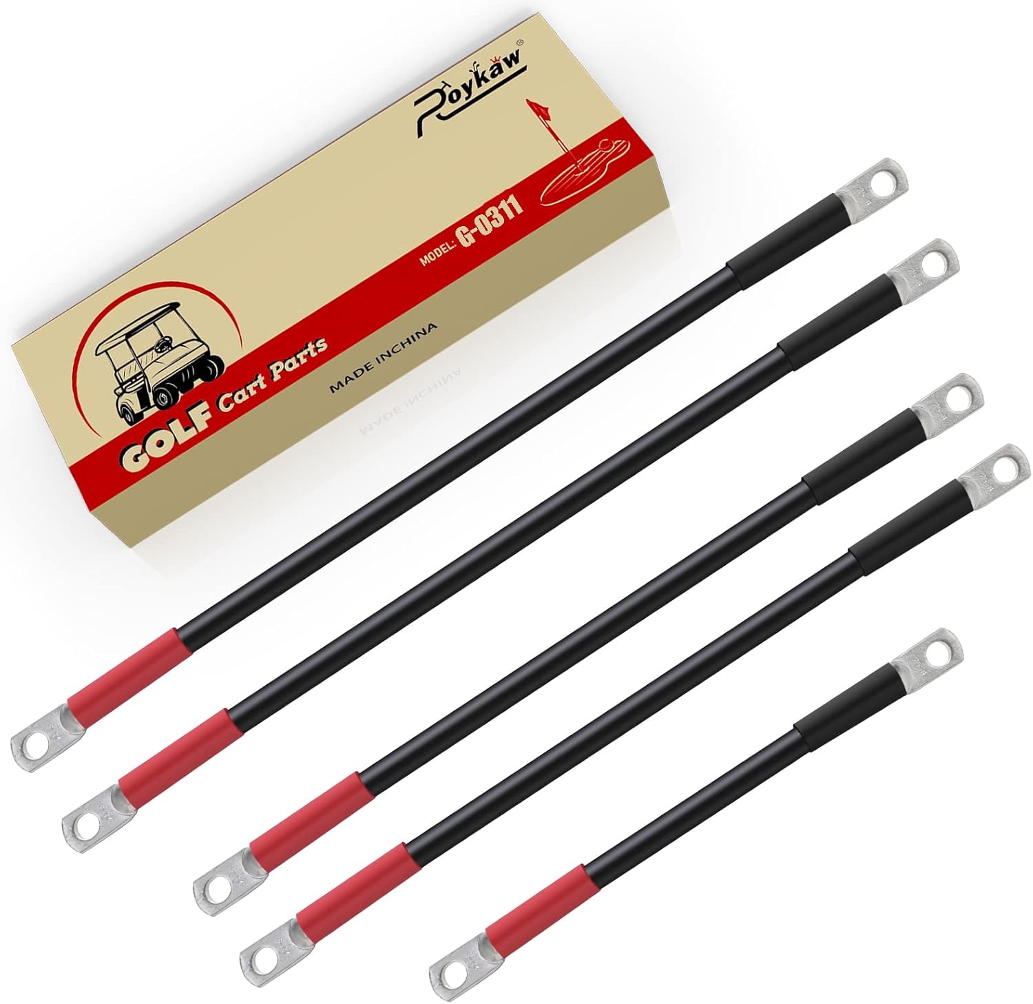 Roykaw 4 Gauge Golf Cart Battery Cables Fits Club Car
