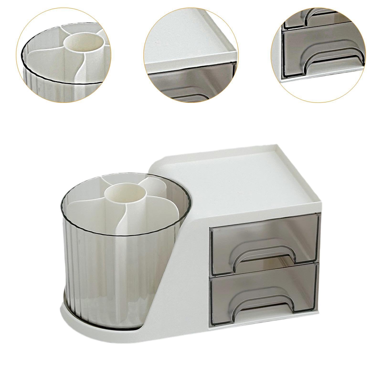Desktop nizer con portamatite rotante versatile per ufficio, dormitorio e vanità, ideale per penne, pennarelli e forniture