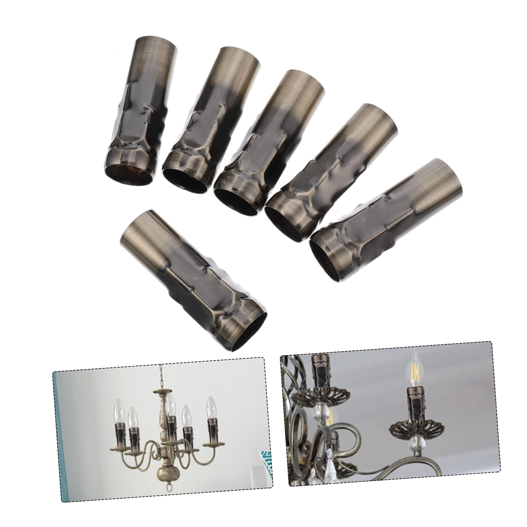 DOITOOL Lot De 3 Cache-douille De Lustre E14 Douille Décorative Tube Pour Douille De Bougie 6 Pièces X 3