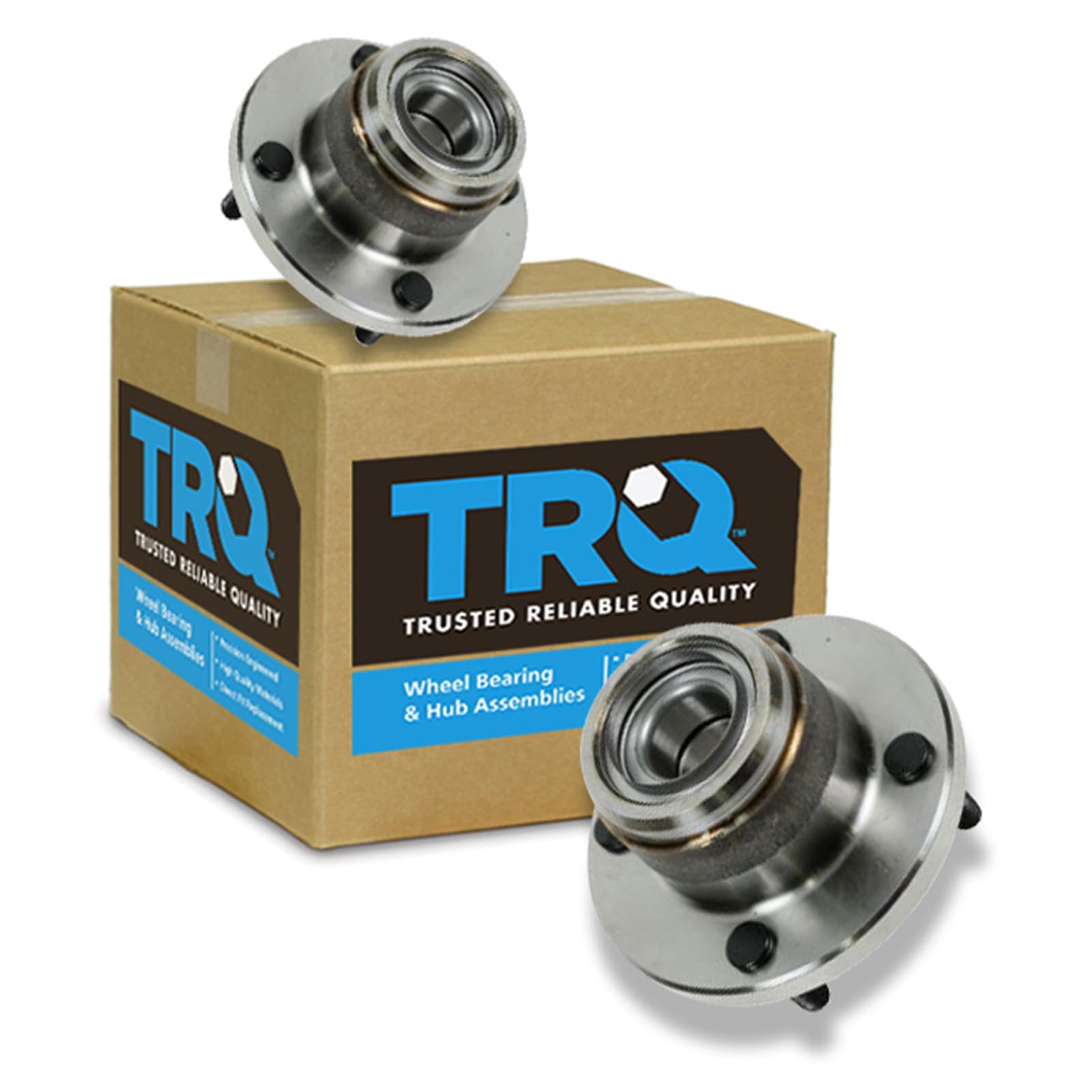 TRQ Rear Left and Right Wheel Bearing and Hub Assembly Set 2 Piece