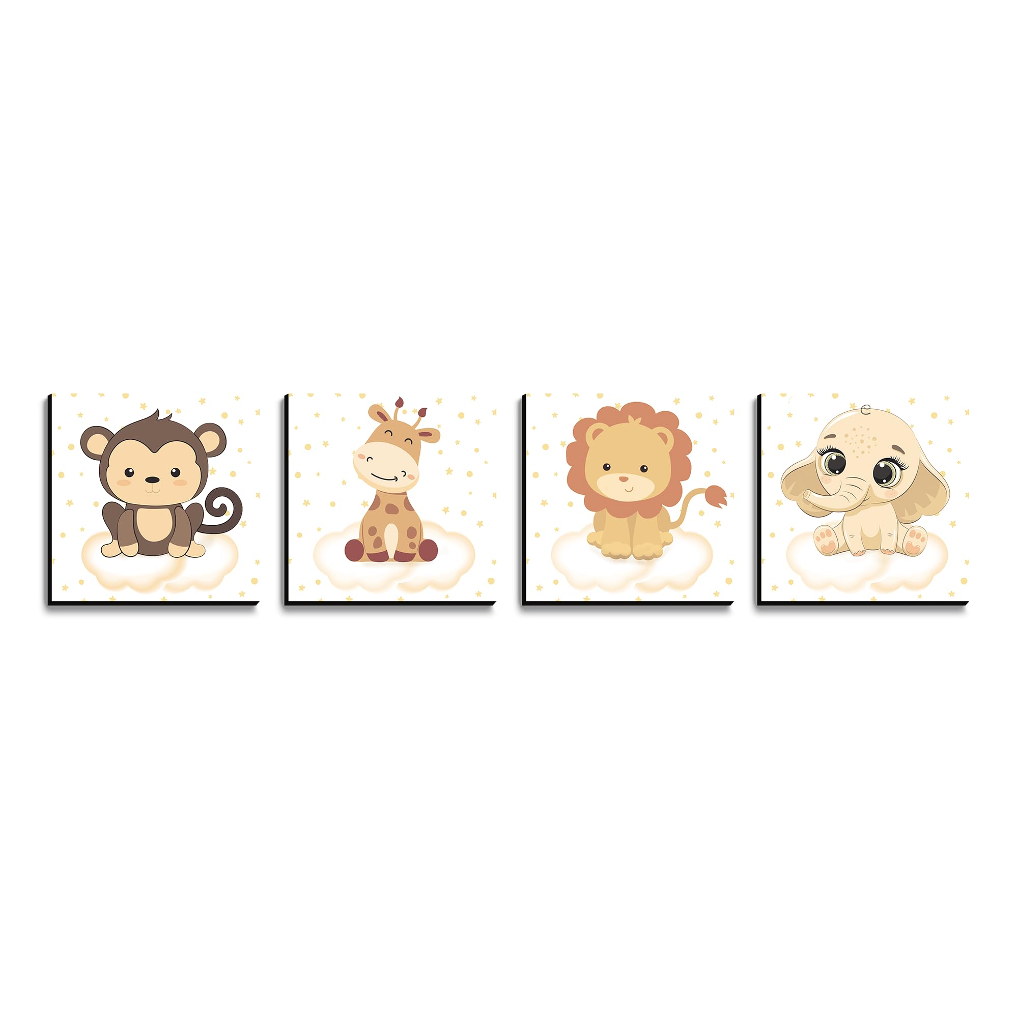 Decographics Tableaux décoratifs pour enfants | Décoration chambre d'enfant | Tableaux modernes pour enfants | Décoration créative pour enfants (30 x 30, animaux bébé 2)