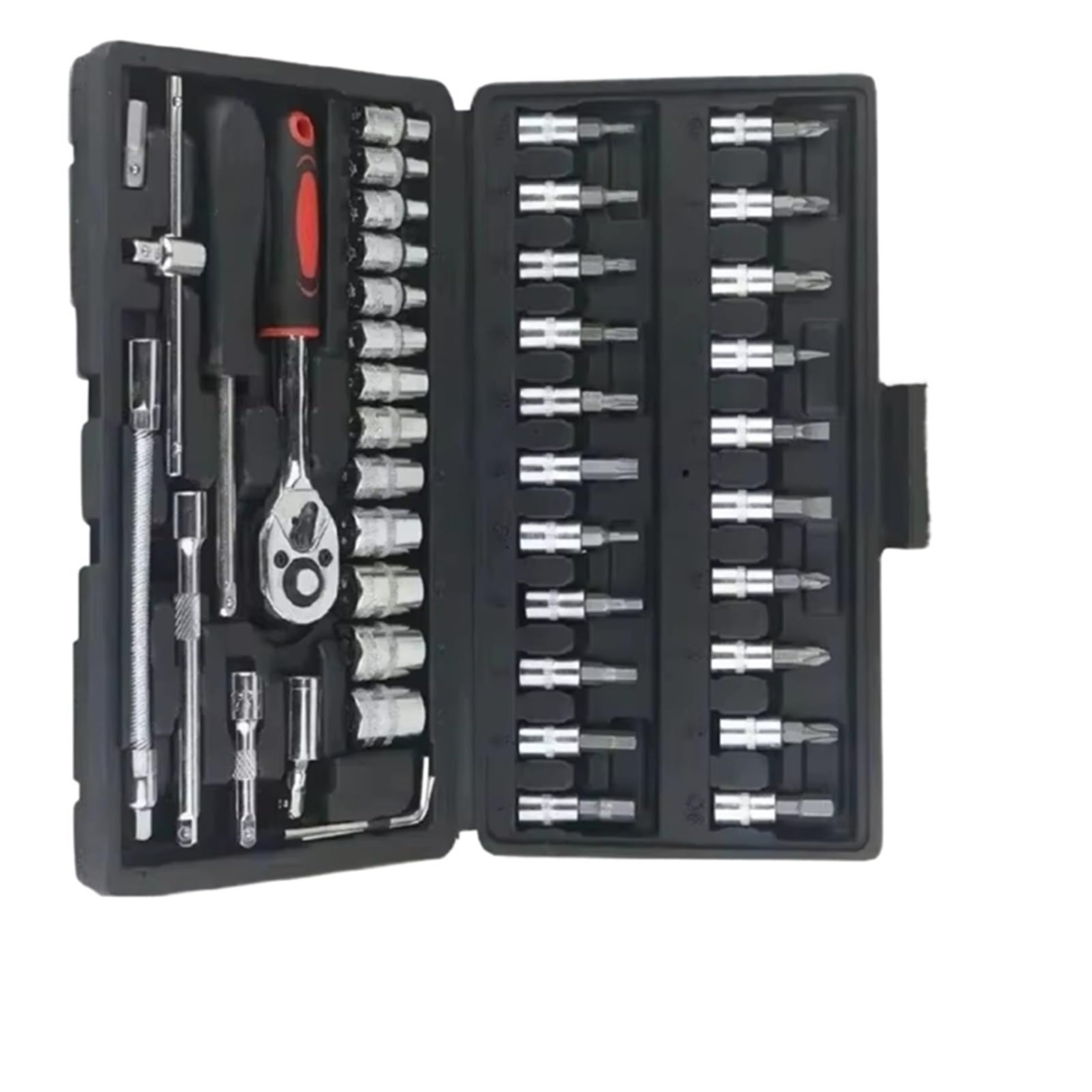 Maletín herramientas multiusos Kit Herramientas Reparación Automóviles 46 Unids/set Juego Enchufes Reparación Llave Dinamométrica Trinquete Para Combo Herramienta Trinquete Y Estuche