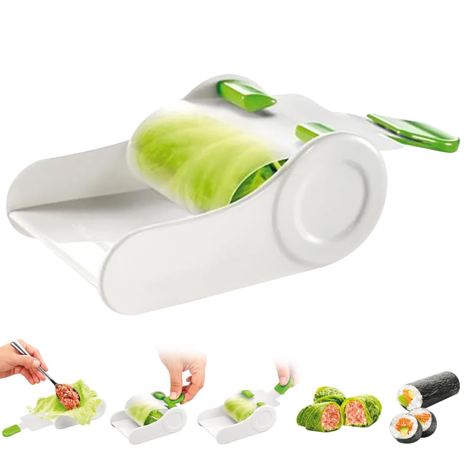 Pastoralist Style 1 Grape Leaves Roller Diy Abs Sushi Roll Maker Manual Spring Roll Maker For Beginners Kids Stuffed Cabbage Egg Roll Maker Kitchen Gadgets, Grape Leaves Roller
