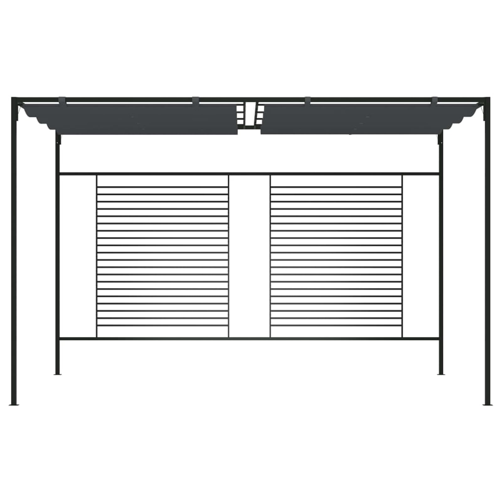 Tidyard Gazebo con Tetto Retrattile, per Eventi all'Aperto Barbecue Picnic Feste Familiari 4x3x2,3 m in Tessuto Poliestere 180 g/m² e Struttura in Ferro