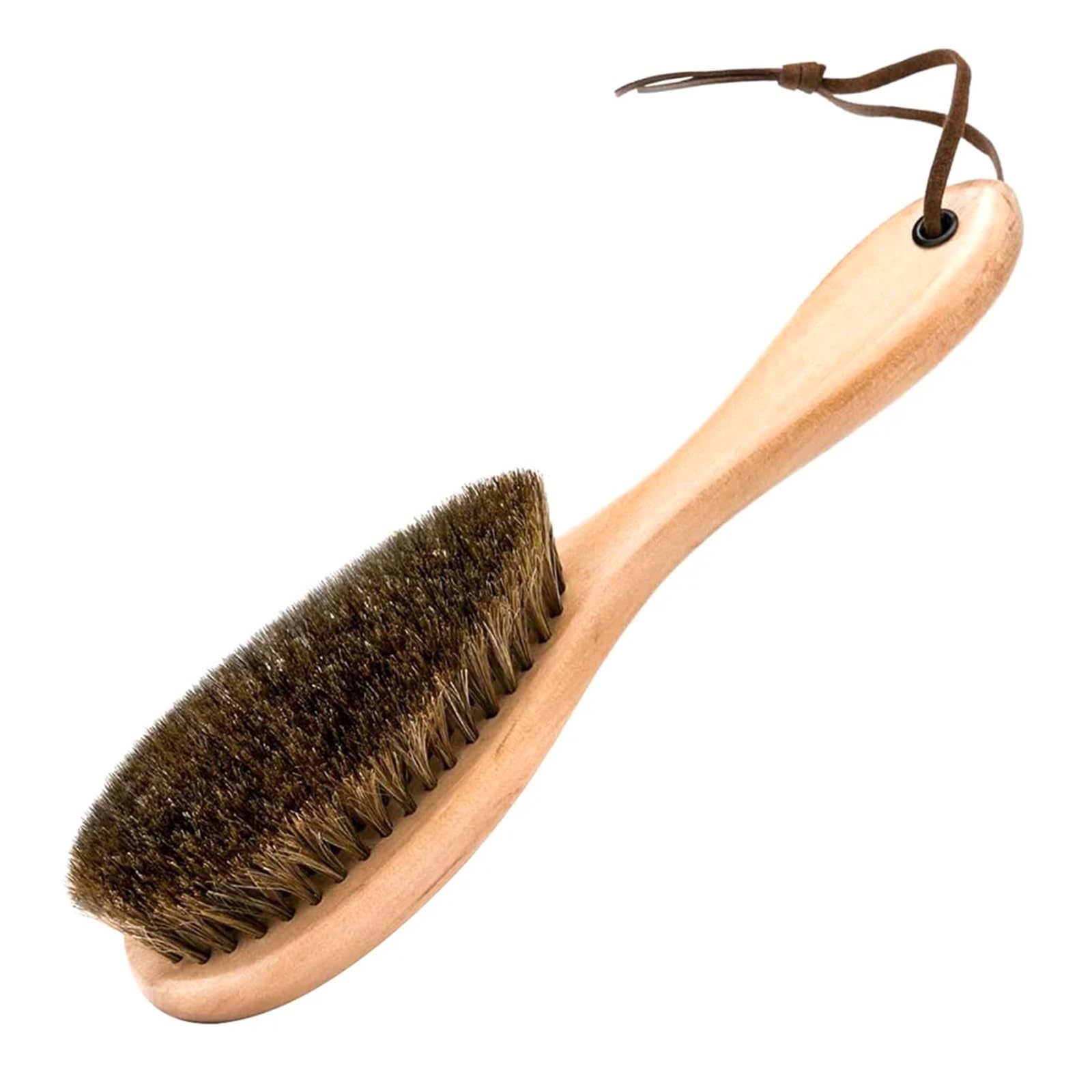Schuhputzbürste aus Holz, volles Borstenhaar, Langer Griff, Reinigungsbürste, weiches Lederpolierwerkzeug, Stiefelglanztuch, Anzugpflege Schuhbürste