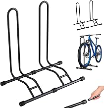TLGREEN Bicycle Stand Base Pack of 2, Removable Bicycles, Bicycle Stand, Tyre Width up to 80 mm, 20-28 Inches, Rear Wheel Bicycle Holder, Wheel Stand for Mountain Bike, Road Bike, MTB, Sturdy, Black
