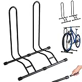TLGREEN Fahrradständer Boden 2 Stück, Abnehmbar Bodenständer Fahrräder, Reifenbreite bis 80 mm, Freistehend