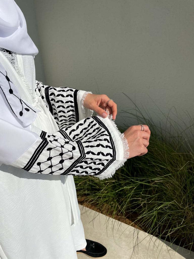 CLMJHG Muslimisches Kleid, modische offene Strickjacke, Abayas, Stickerei, Kimono für Damen, Türkiye, Elegante islamische Kleidung ohne Hijab