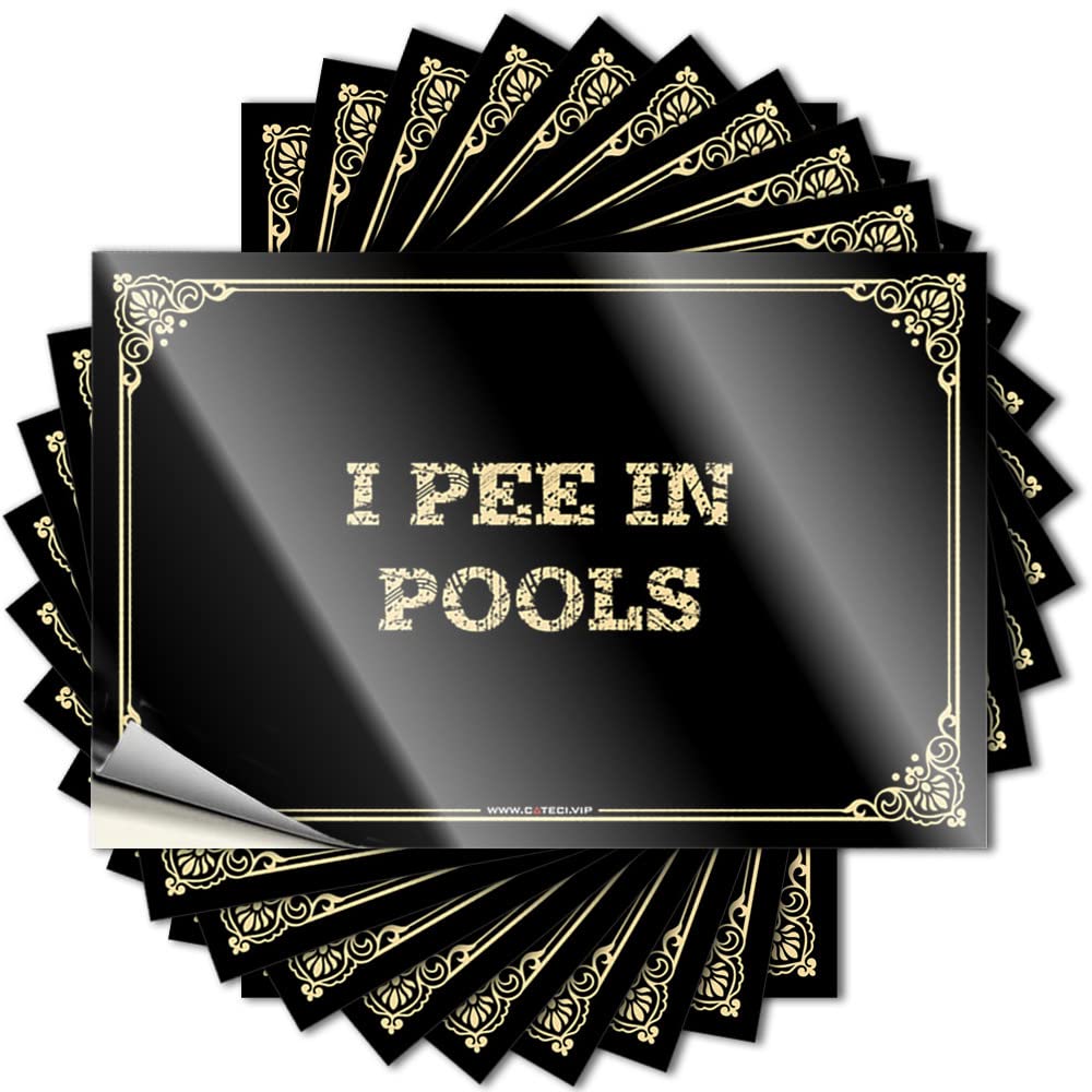 Sets Funky Saying - I Pee in Pools Removable Decal Tumbler Easy Peel for Diatomaceous(12X18CM)