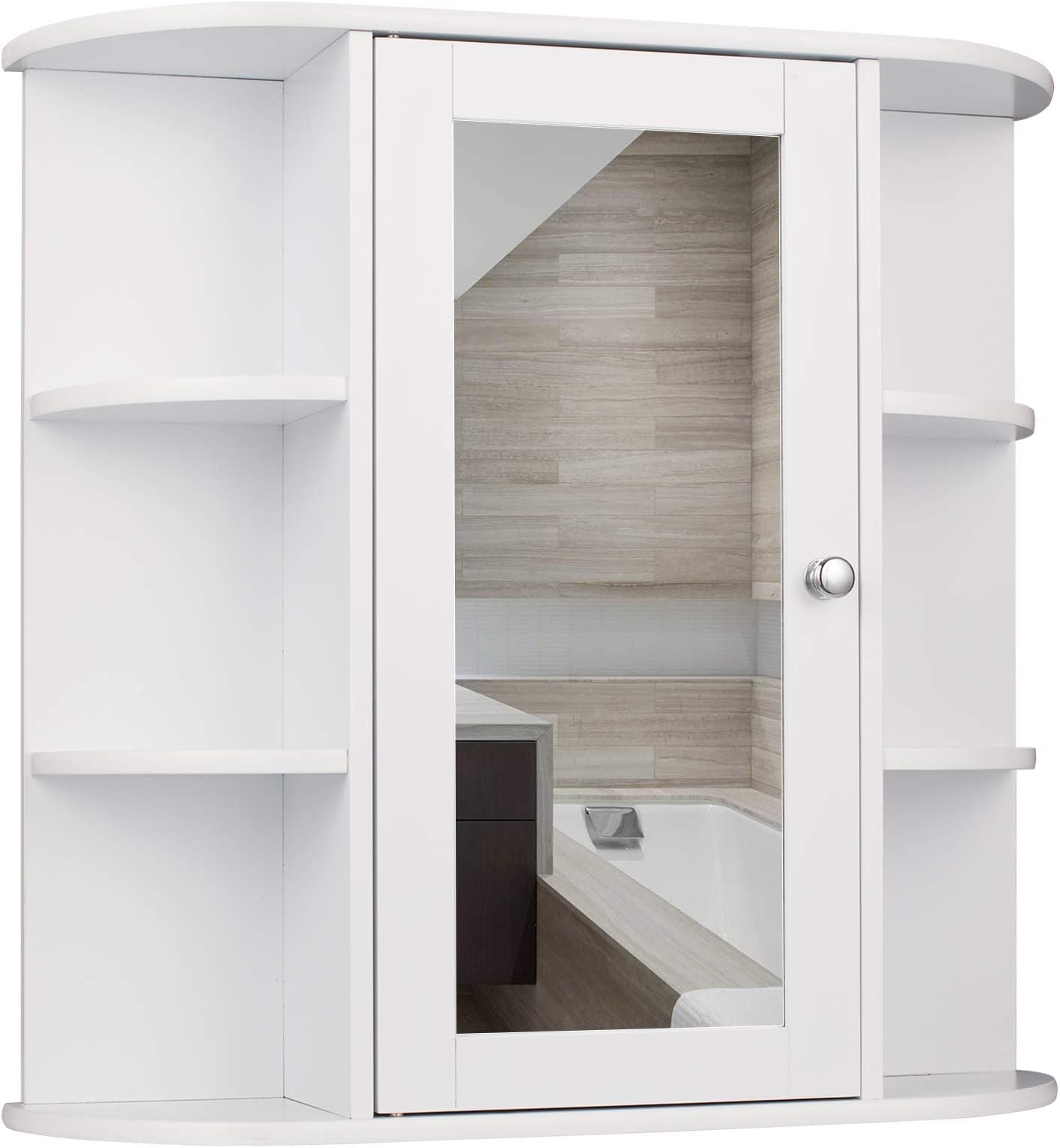 HOMCOM Armoire Murale De Salle De Bain Miroir Placard De Rangement 1