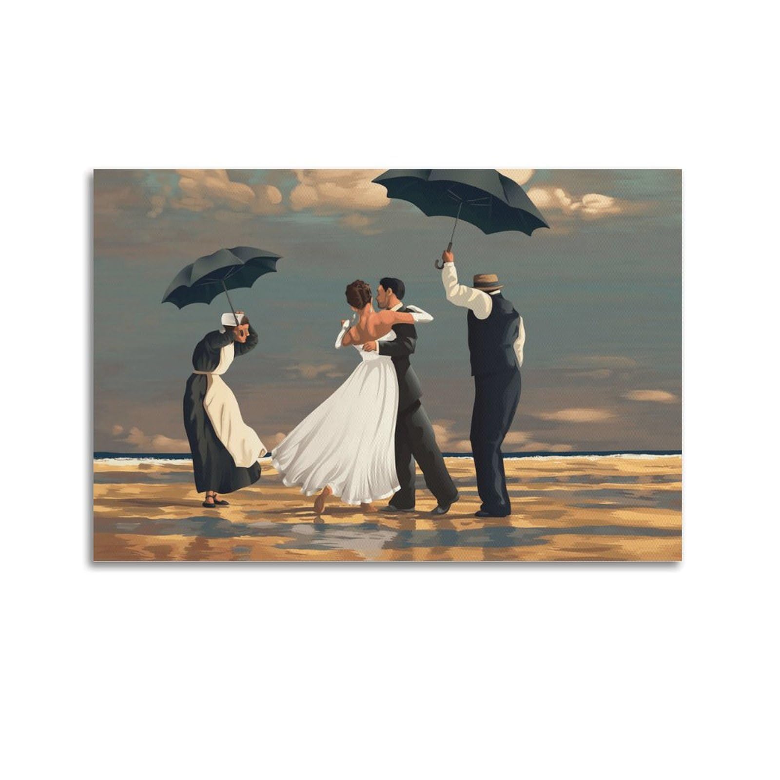 Redmush Jack Vettriano Poster (75) Canvas Poster Bedroom Decor Sports Landscape Office Room Decor Gift Unframe-Style 20X30inch(50X75cm)